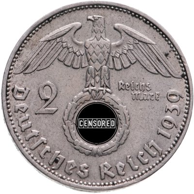 купить Германия, Третий Рейх 2 рейхсмарки 1939, Орел со свастикой