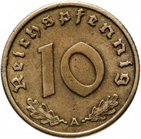 купить Германия (Третий Рейх) 10 рейхспфеннигов (reichspfennig) 1939 А