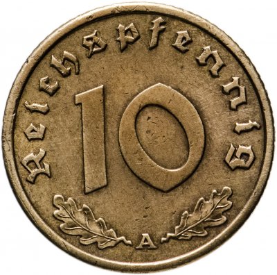 купить Германия (Третий Рейх) 10 рейхспфеннигов (reichspfennig) 1939 А