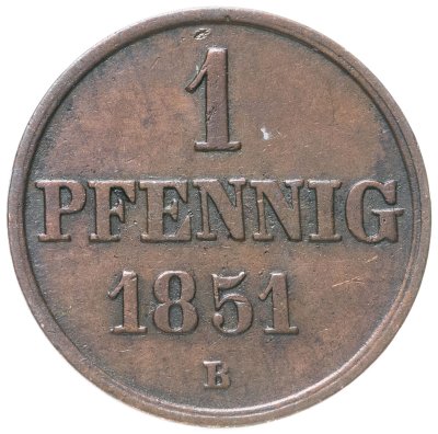 купить Германия, Ганновер 1 пфеннига 1851