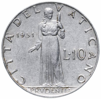 купить Ватикан 10 лир (lire) 1951