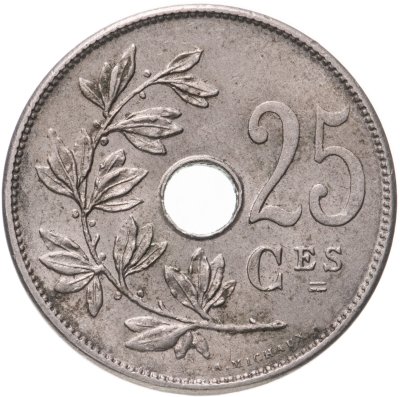 купить Бельгия 25 сантимов (centimes) 1909 надпись на французском "BELGIQUE"