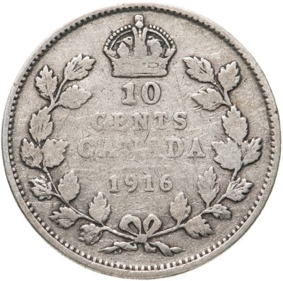 купить Канада 10 центов (cents) 1916