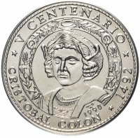 купить Куба 1 песо (peso) 1990 500 лет открытию Америки. Христофор Колумб