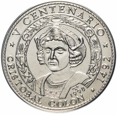 купить Куба 1 песо (peso) 1990 500 лет открытию Америки. Христофор Колумб