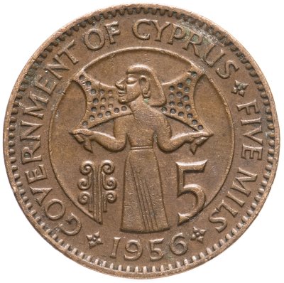 купить Кипр 5 милей (mils) 1956
