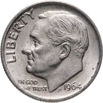 купить США 10 центов (дайм, one dime) 1964 "Silver Roosevelt Dime"