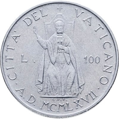 купить Ватикан 100 лир (lire) 1967