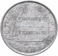 купить Французская Полинезия 5 франков (francs) 1975-2020, случайная дата