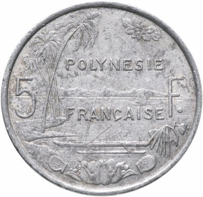 купить Французская Полинезия 5 франков (francs) 1975-2020, случайная дата