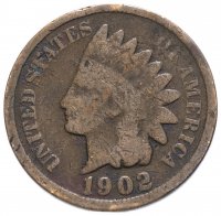 Купить США 1 цент (cent) 1902 Indian Head Cent