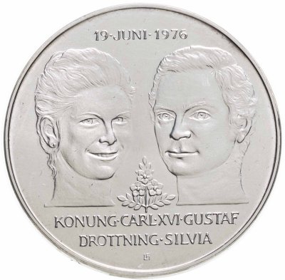 купить Швеция 50 крон (kronor) 1976 Свадьба Короля Карла XVI Густава и Королевы Сильвии