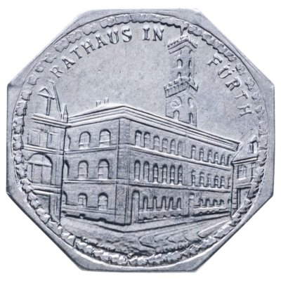 купить Германия (Нюрнберг) нотгельд 20 пфеннигов 1921 "Ратуша в Фюрте" трамвайный жетон