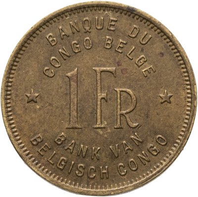 купить Бельгийское Конго 1 франк (franc) 1949