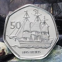 Купить Британские антарктические территории 2020 50 пенсов "Корабль HMS Erebus" в буклете