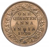купить Британская Индия 1/4 анны (anna) 1930