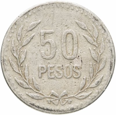 купить Колумбия 50 песо (pesos) 1989-2008 не магнетик, случайная дата