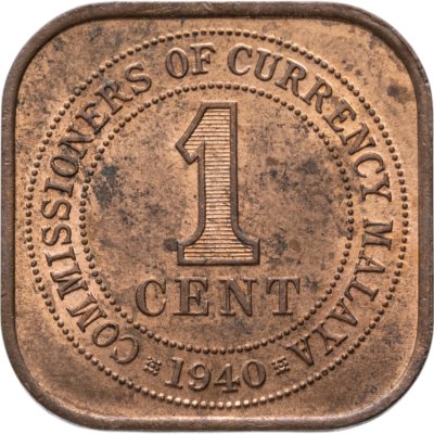купить Малайя 1 цент (cent) 1940 с портретом Короля Георга 6