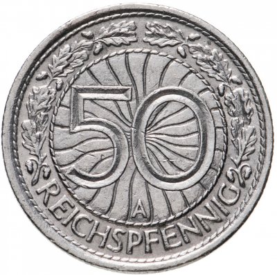 купить Германия (Третий рейх) 50 рейхспфеннигов (reichspfennig) 1935 A, отметка монетного двора: "A" - Берлин