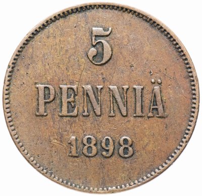купить 5 пенни 1898, монета для Финляндии