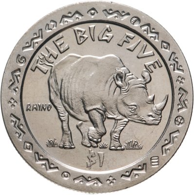 купить Сьерра-Леоне 1 доллар (dollar) 2001 "Большая африканская пятёрка - Носорог"