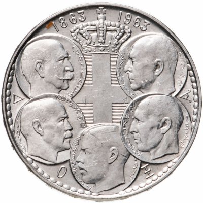 купить Греция 30 драхм (drachmai) 1963 "100 лет пяти королям Греции"