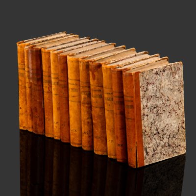 купить Сочинения Графа Л.Н. Толстого, Тома 2-4; 11,12; 14-20 (12 книг из 20), бумага, печать, кожа, Типо-литография товарищества «И.Н. Кушнерев и Ко», Российская империя, 1911 г.