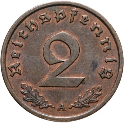 купить Германия (Третий Рейх) 2 рейхспфеннига "А" 1939
