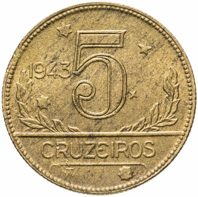 купить Бразилия 5 крузейро (cruzeiros) 1943