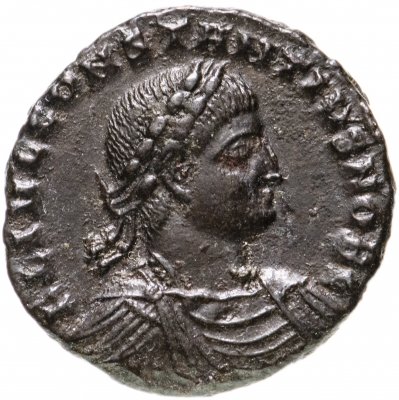 купить Римская Империя, Констанций II, 324–361 гг, фракция фоллиса (реверс: крепостная башня, без дверей, с двумя зубцами, вверху одна звезда)