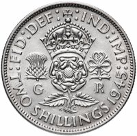 купить Великобритания 2 шиллинга (флорин, shillings) 1945