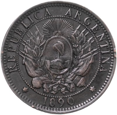 купить Аргентина 2 сентаво (centavos) 1890