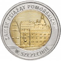 Купить Польша 5 злотых 2016 "Замок князей Поморских в Щецине"