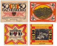 Купить Германия (Ганновер: Хахенбург) набор из 2-х нотгельдов 1921 (498.1b/В1)