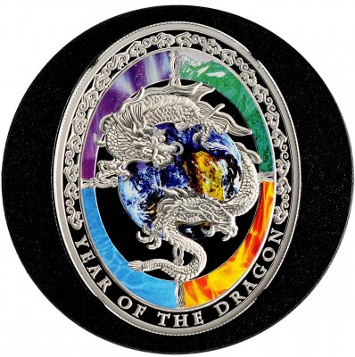 купить Остров Ниуэ 1 Доллар 2012 Proof "Год дракона. Космос - четыре стихии (лунный календарь)"