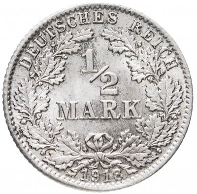 купить Германия 1/2 марки (mark) 1918 D знак монетного двора: "D" - Мюнхен