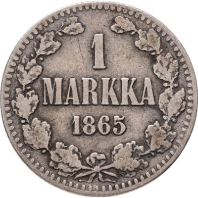 купить 1 марка 1865 S Российская Финляндия
