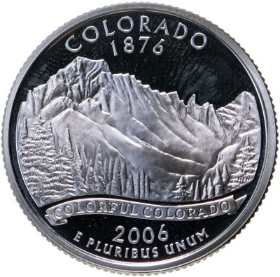 купить США 25 центов (квотер, 1/4 доллара, quarter dollar) 2006 S Proof Колорадо (Colorado) серебро