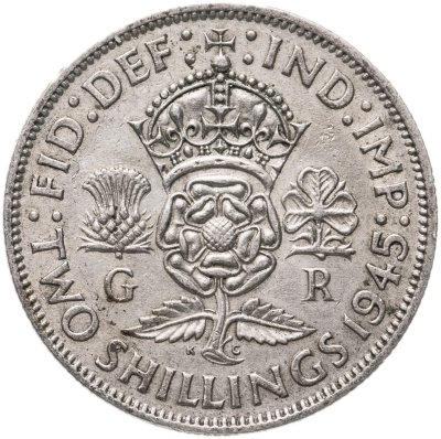 купить Великобритания 2 шиллинга (флорин, shillings) 1945