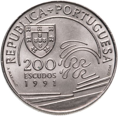 купить Португалия 200 эскудо (escudos) 1991 "Христофор Колумб в Португалии"