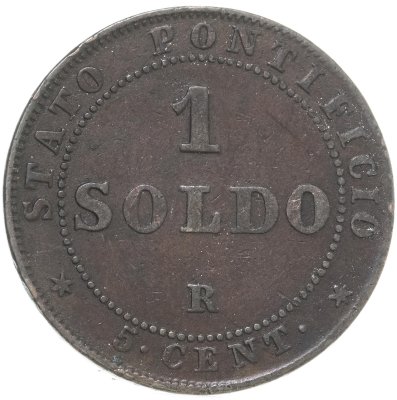 купить Папская область 1 сольдо (soldo) 1866