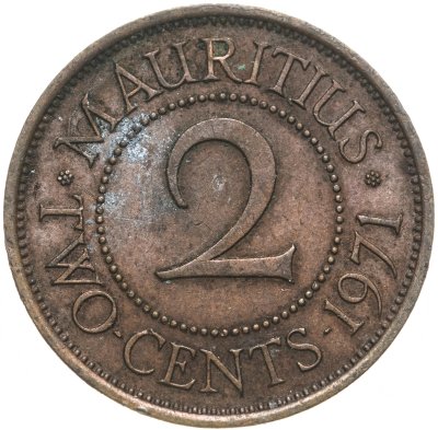 купить Маврикий 2 цента (cents) 1971