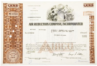 купить Акция США AIR REDUCTION COMPANY, INCORPORATED, 1968- 1969 гг.