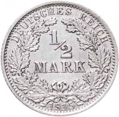купить Германия 1/2 марки 1915 "А"