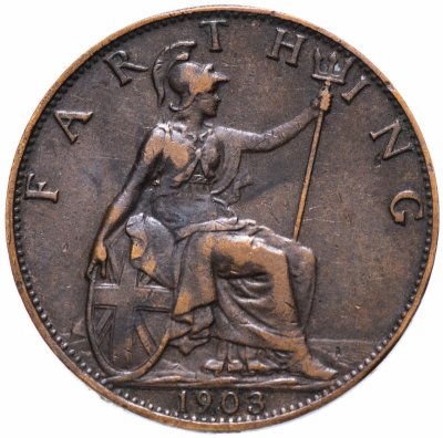купить Великобритания 1 фартинг (farthing) 1903