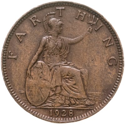 купить Великобритания 1 фартинг (farthing) 1928