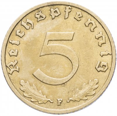 купить Фашистская Германия (Третий Рейх) 5 рейх пфеннигов 1938 "F"
