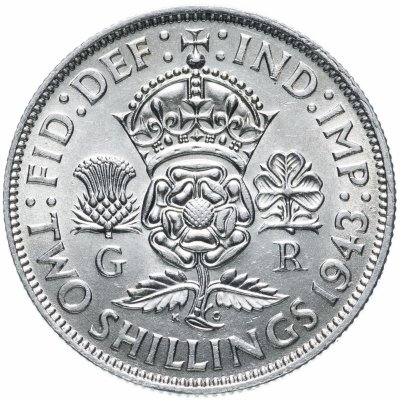 купить Великобритания 2 шиллинга (флорин, shillings) 1943