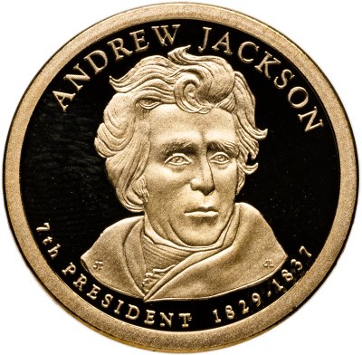 купить США 1 доллар (dollar) 2008 Proof "Эндрю Джексон (7-й президент США)" знак монетного двора "S" - Сан-Франциско