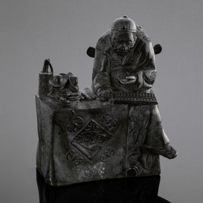 купить Скульптурная композиция (статуэтка) "Меняла", бронза, тонировка, патинирование, Китай, 1970-1990 гг.